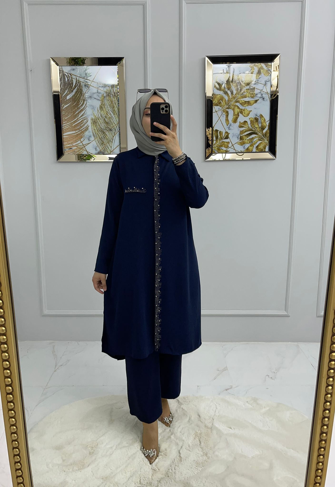 Büyük beden ayrobin tunik takım - Görsel 7