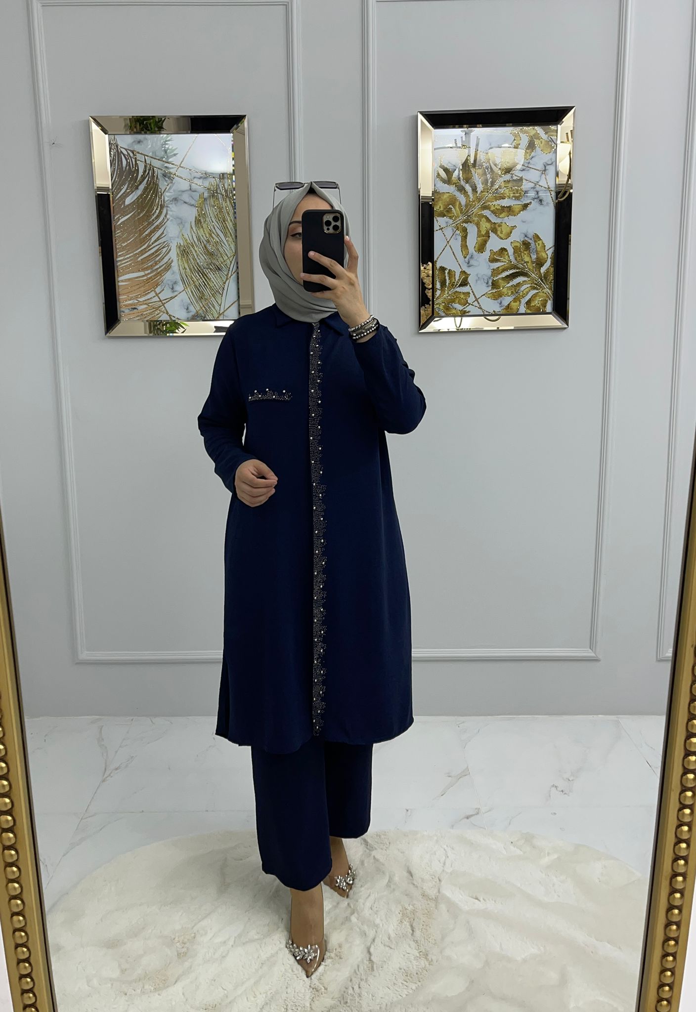 Büyük beden ayrobin tunik takım - Görsel 6