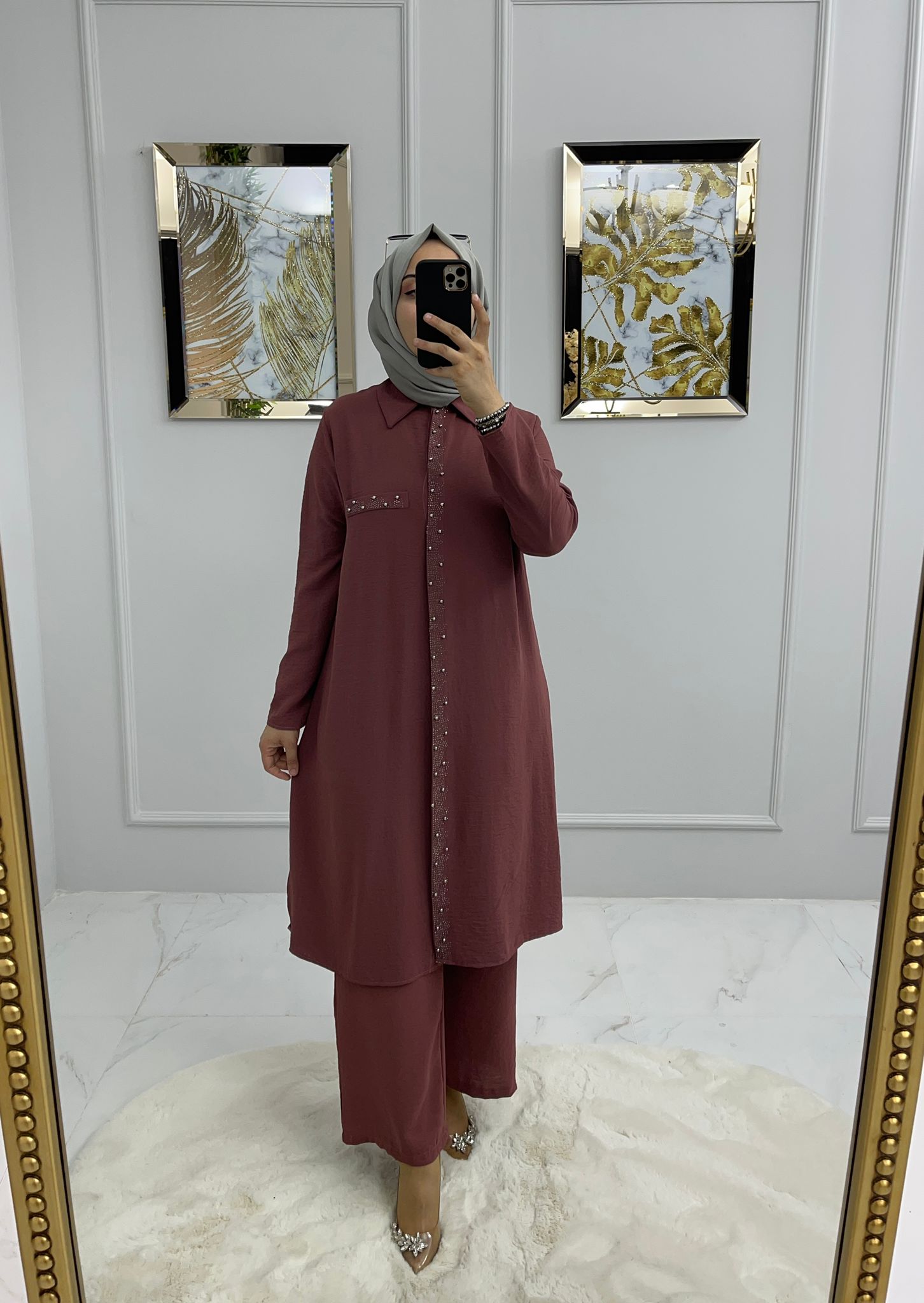 Büyük beden ayrobin tunik takım - Görsel 4