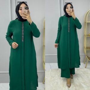 Gülçin ayrobin kumaş tunik takım