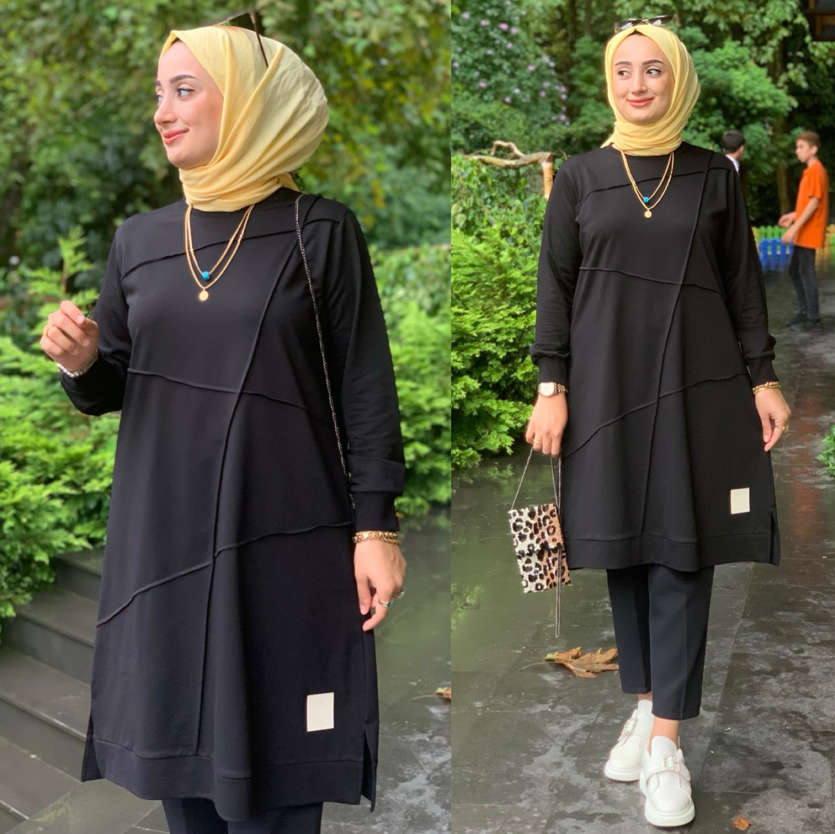 Büyük beden iki iplik kumaş tunik - Görsel 6
