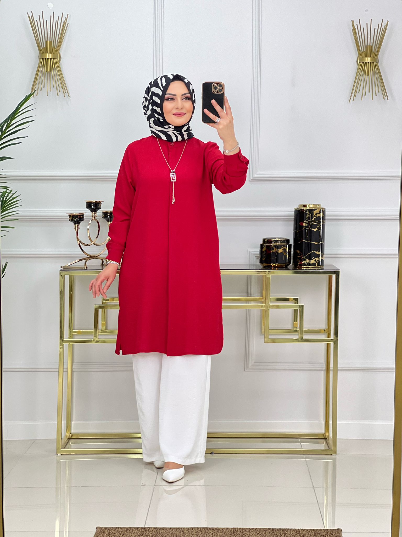 Büyük beden ayrobin kumaş tunik - Görsel 5
