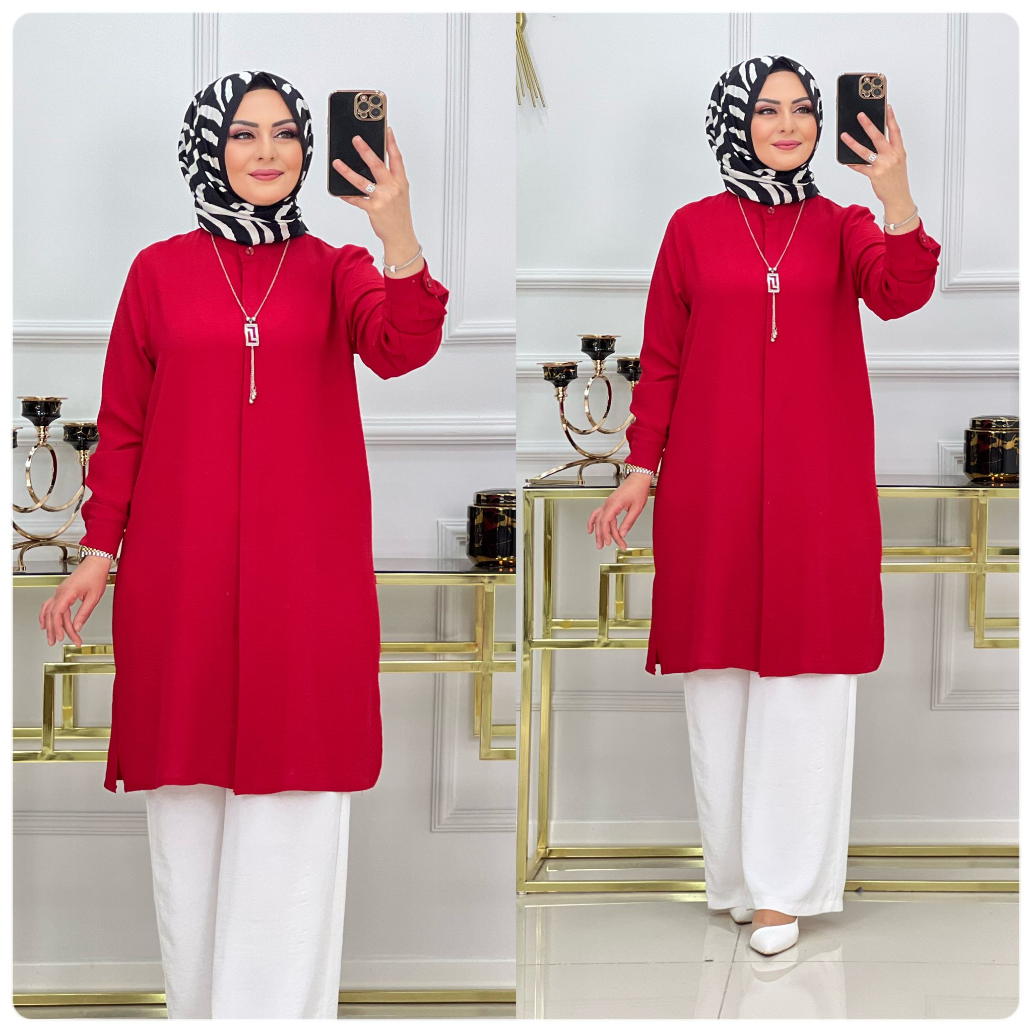 Büyük beden ayrobin kumaş tunik - Görsel 6