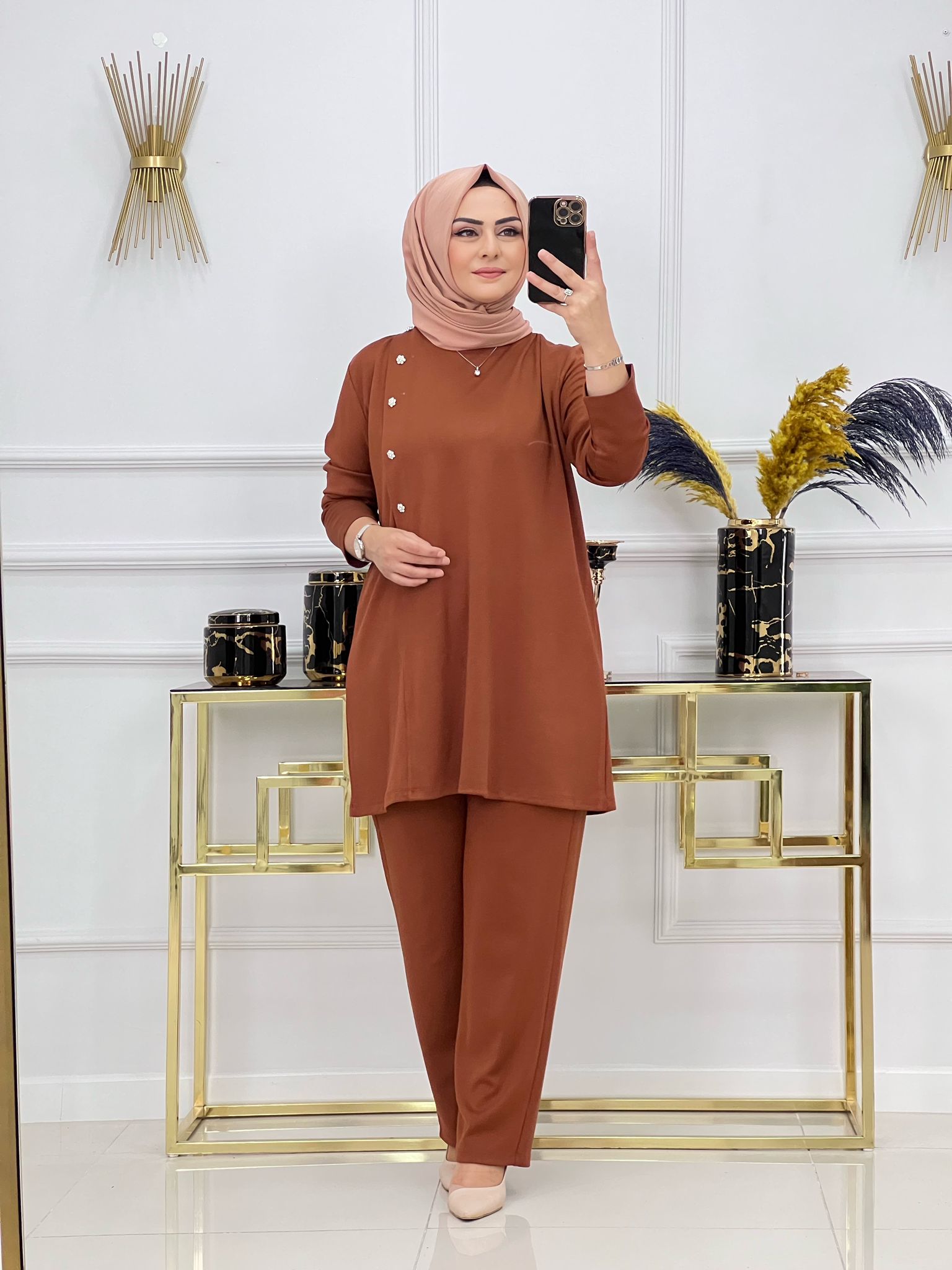 Triko çelik örme kumaş tunik takım - Görsel 6