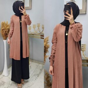 Simli triko hırka çelik örme kumaş