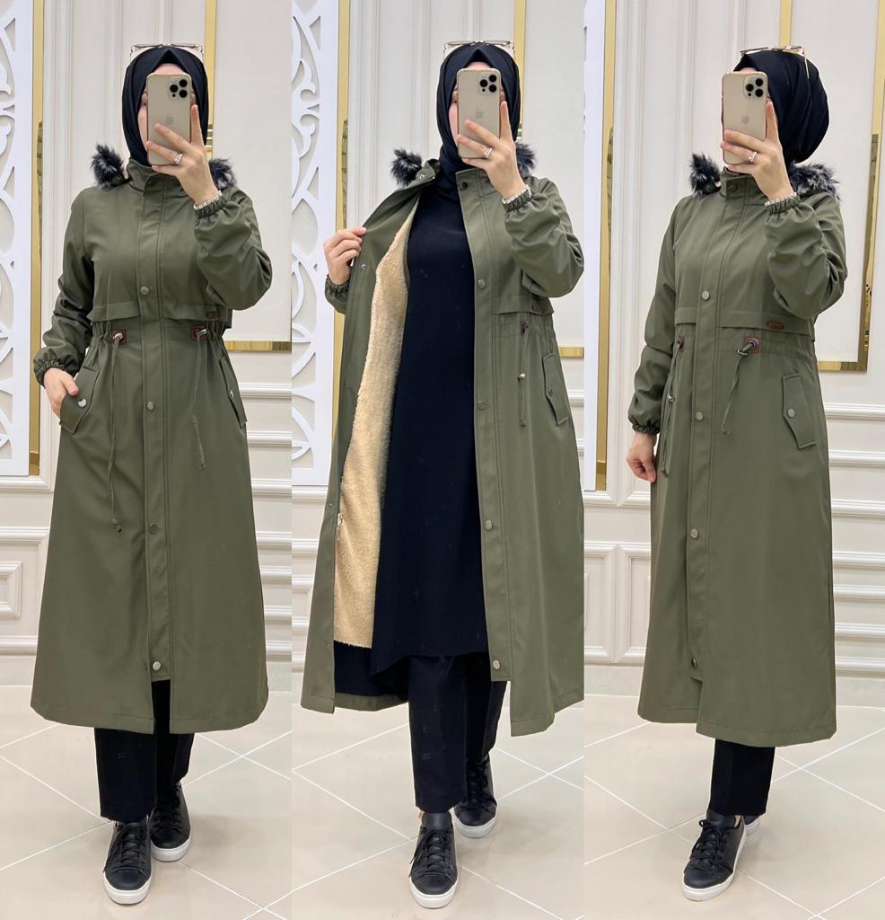 Büyük beden içi kürklü kap - Görsel 11