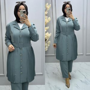 ipek krep kumaş tunik pantolon takım