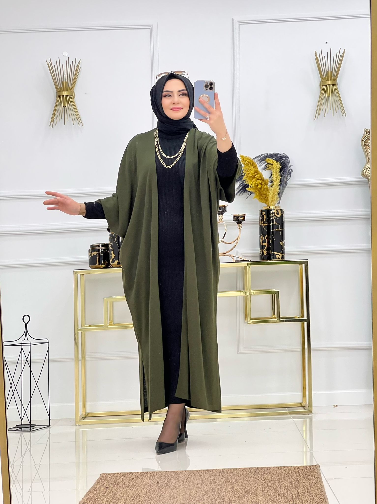 Kimona elbise takım triko kumaş - Görsel 6