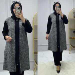 Örme  krep kumaş tunik takım