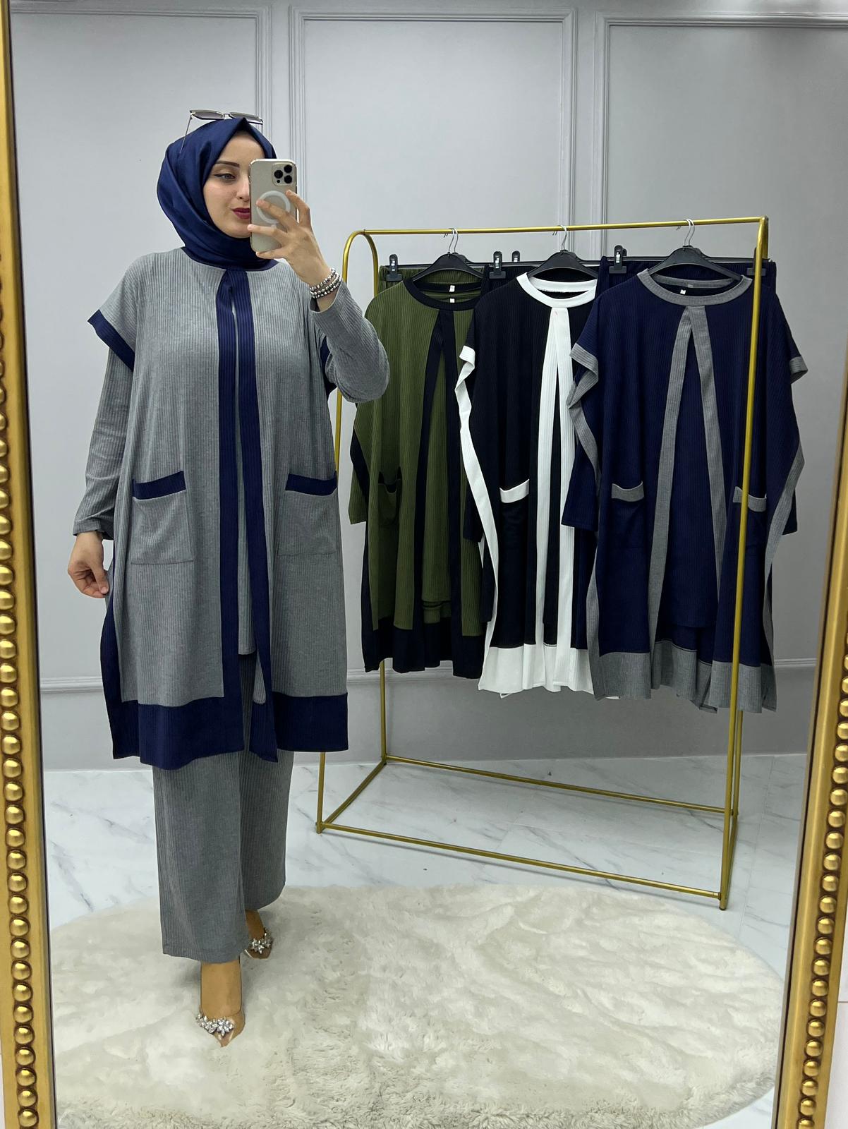 Üçlü kap takım kaşkorse kumaş - Görsel 12
