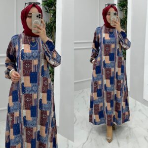 Büyük beden viskon kumaş elbise