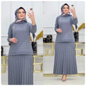 Etek tunik takım krep kumaş