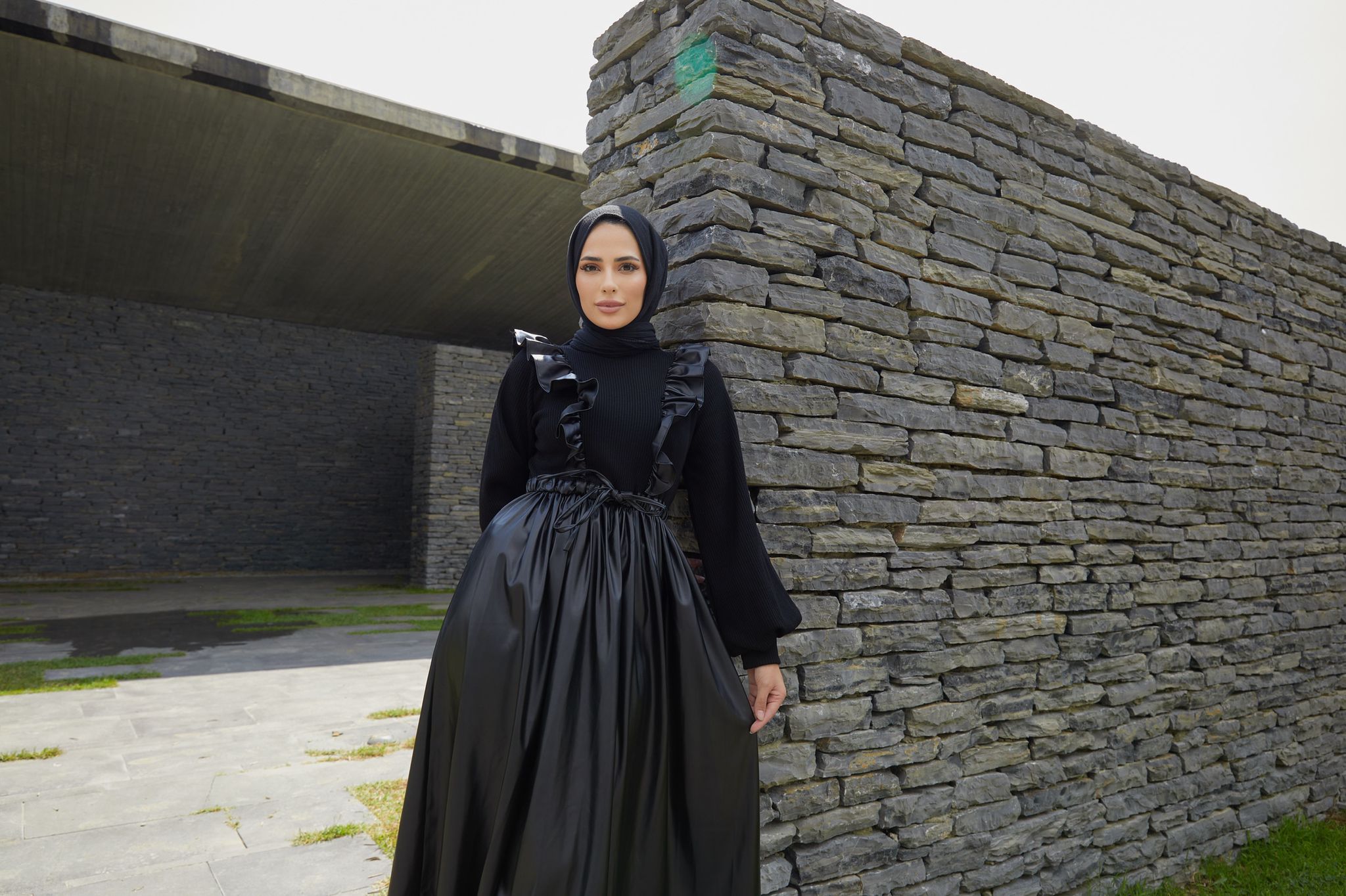 Deri triko elbise - Görsel 3