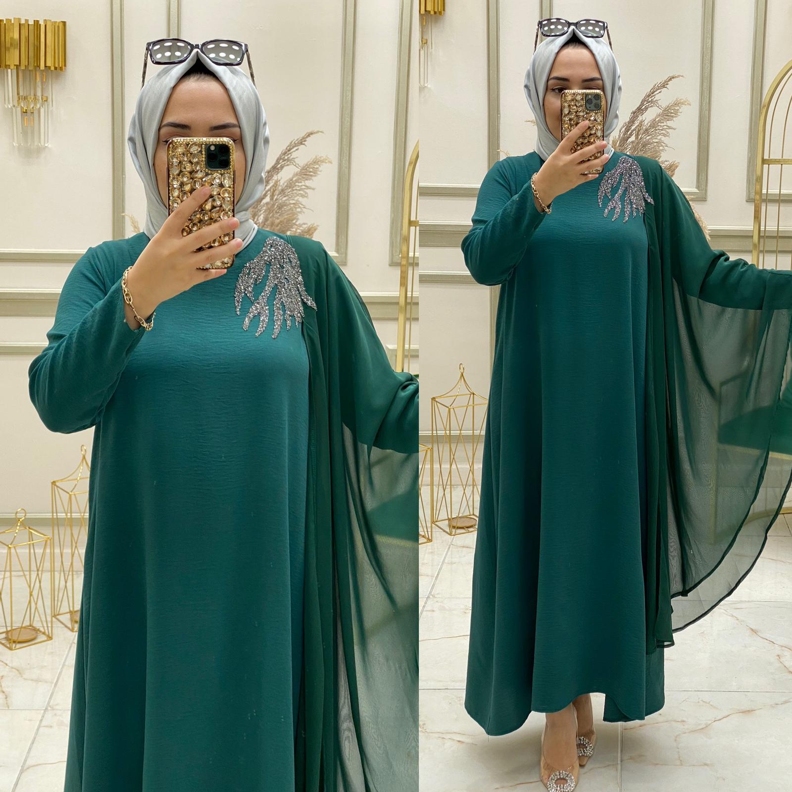 Abiye ayrobin kumaş şifon detaylı - Görsel 16