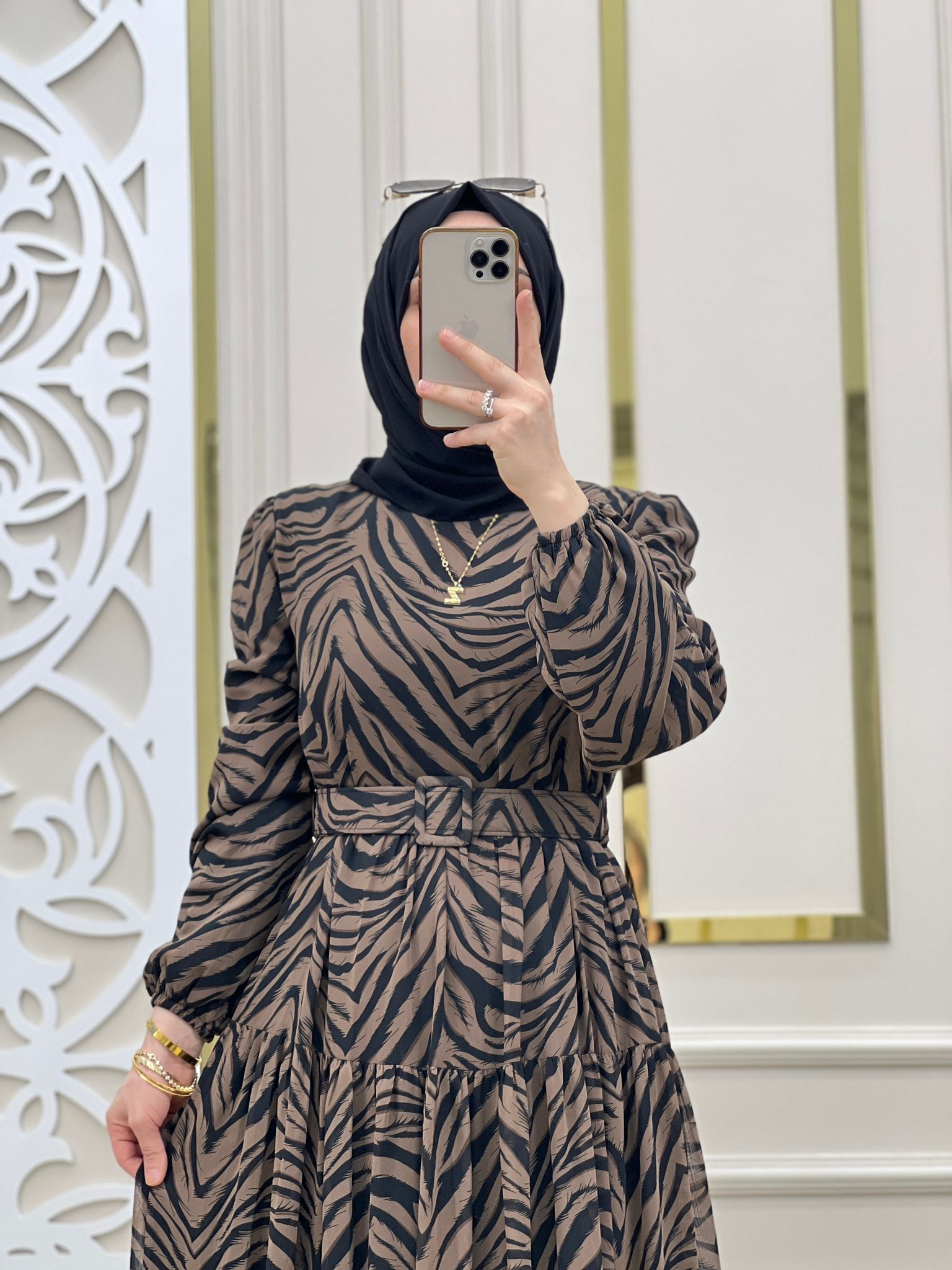 Zebra elbise şifon kumaş - Görsel 4