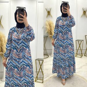 Gökkuşağı elbise krep kumaş