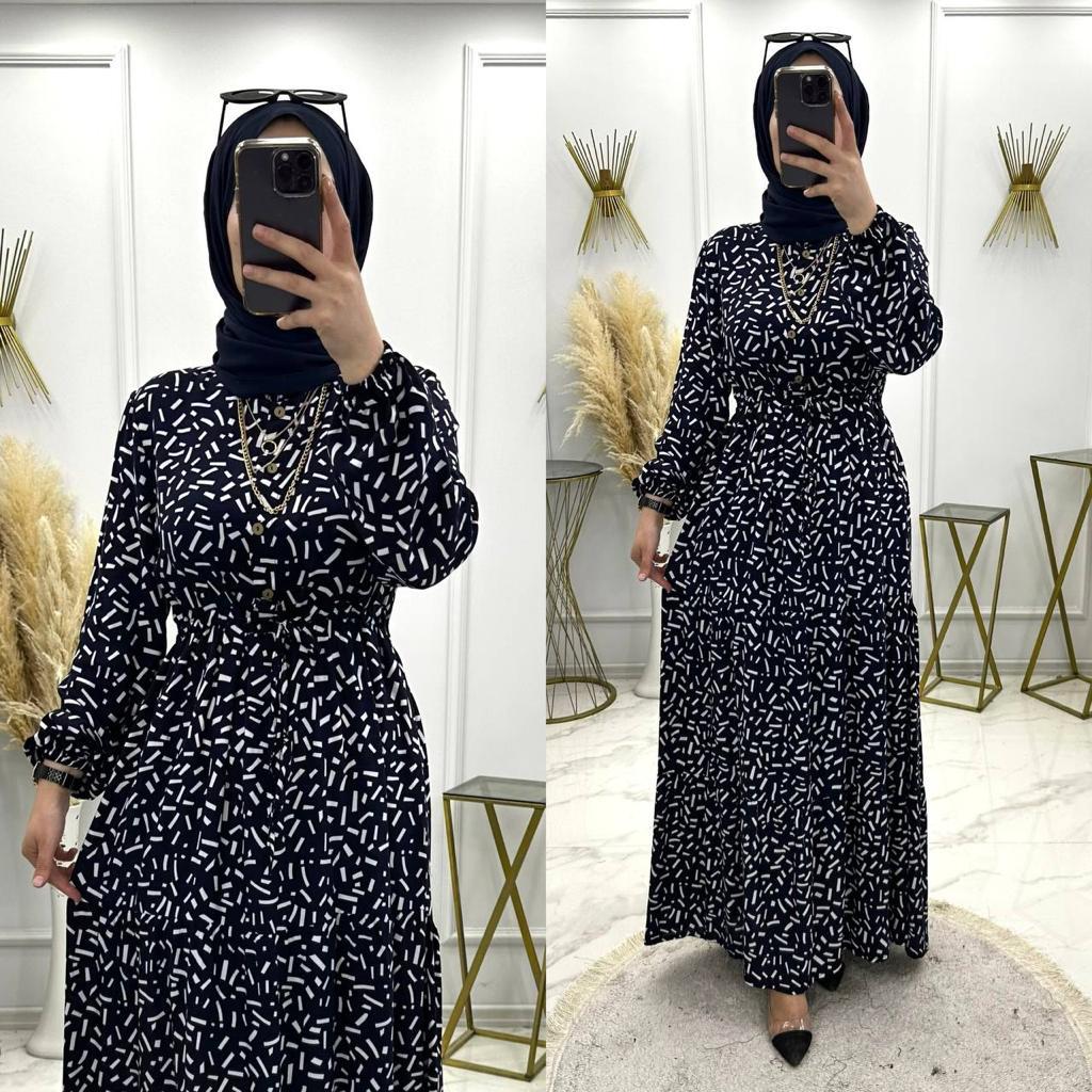 Aygül elbise vıskon kumaş - Görsel 2