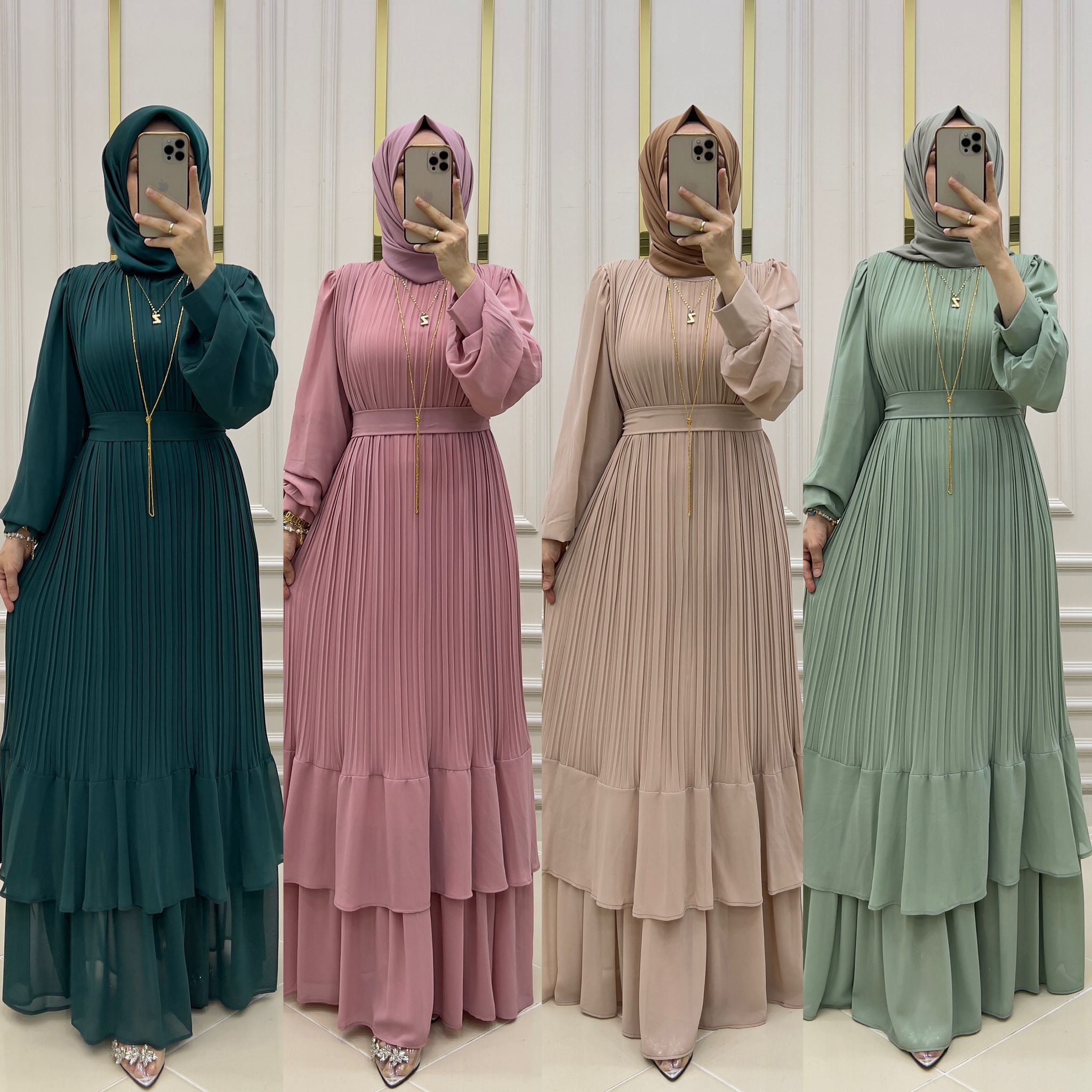 Katre elbise şifon kumaş - Görsel 13