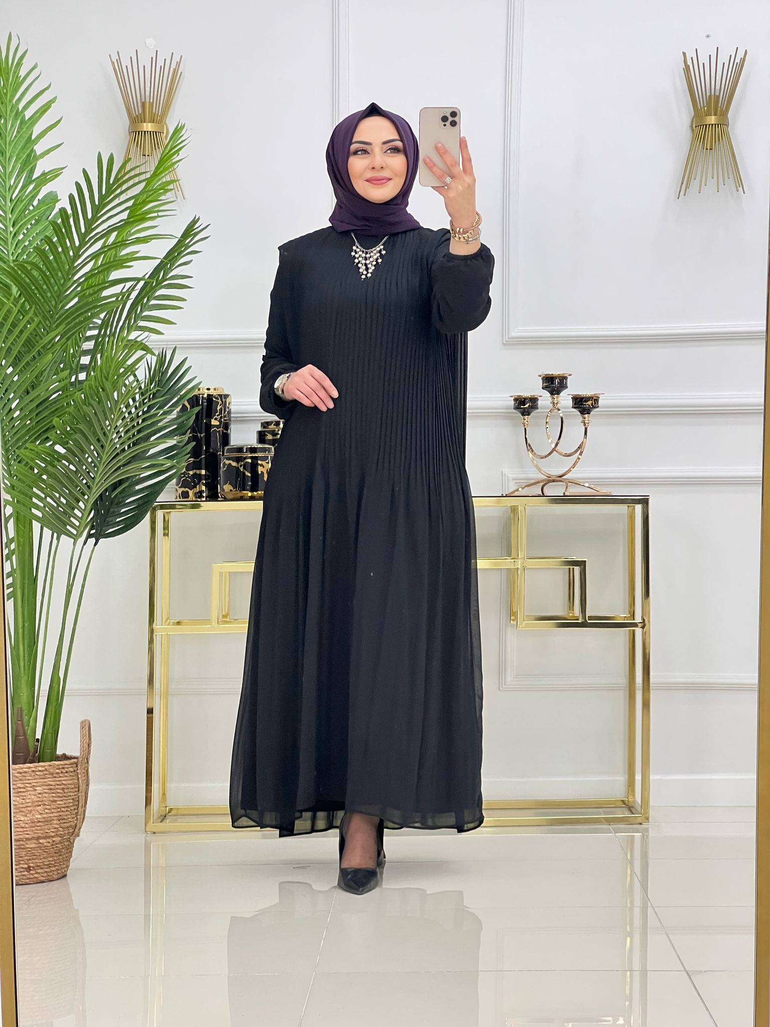 Firuze elbise şifon kumaş - Görsel 4