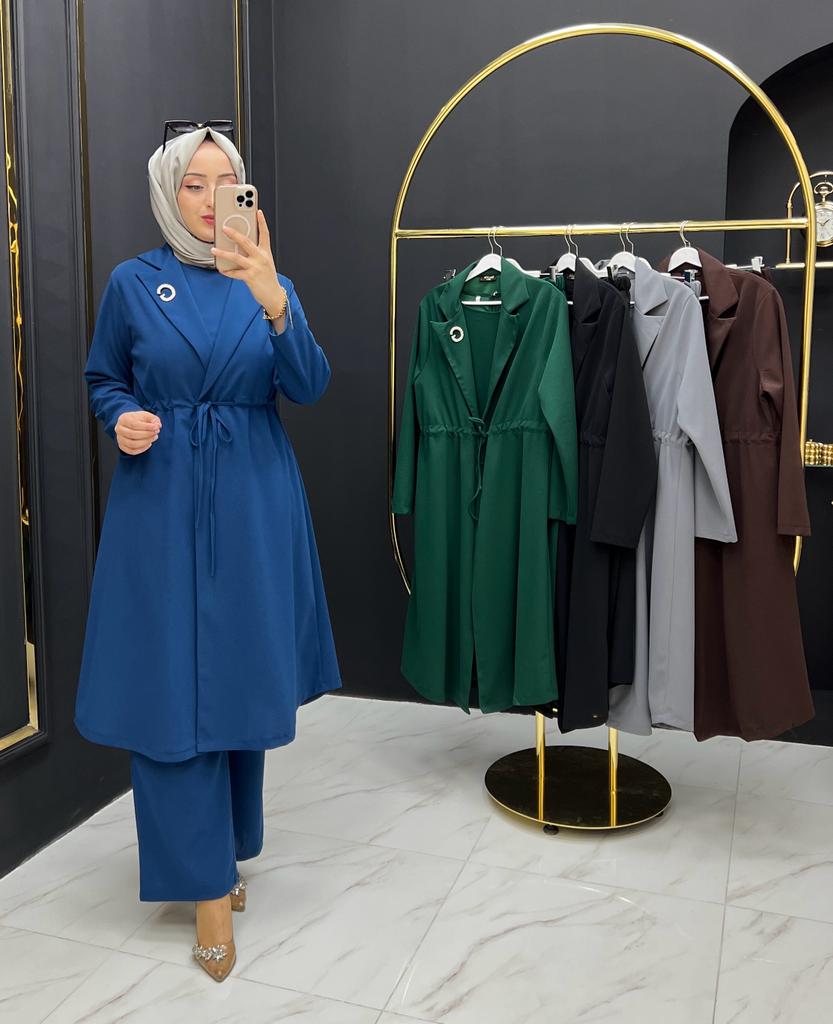 Gizem üçlü takım krep kumaş - Görsel 3