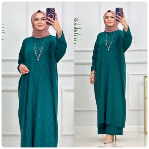 Çağla triko tunik takım