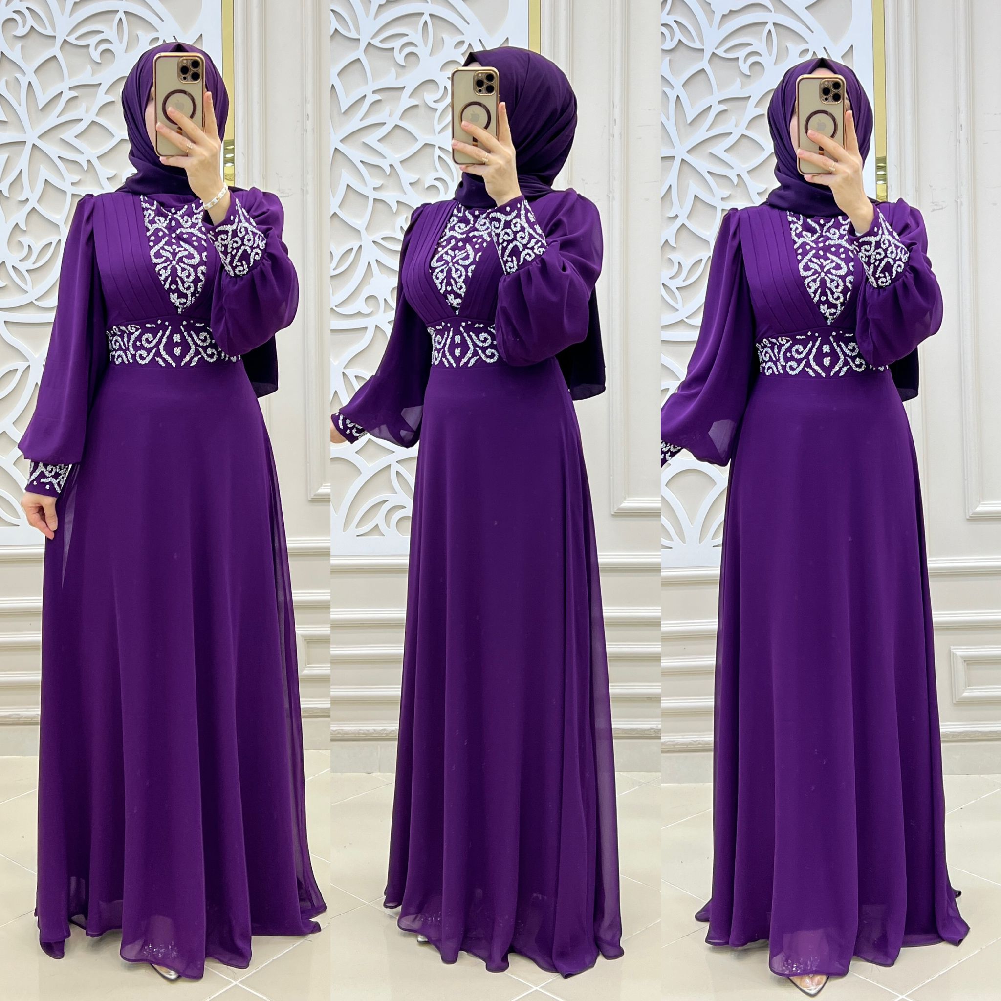 Hürrem abiye şifon kumaş - Görsel 13