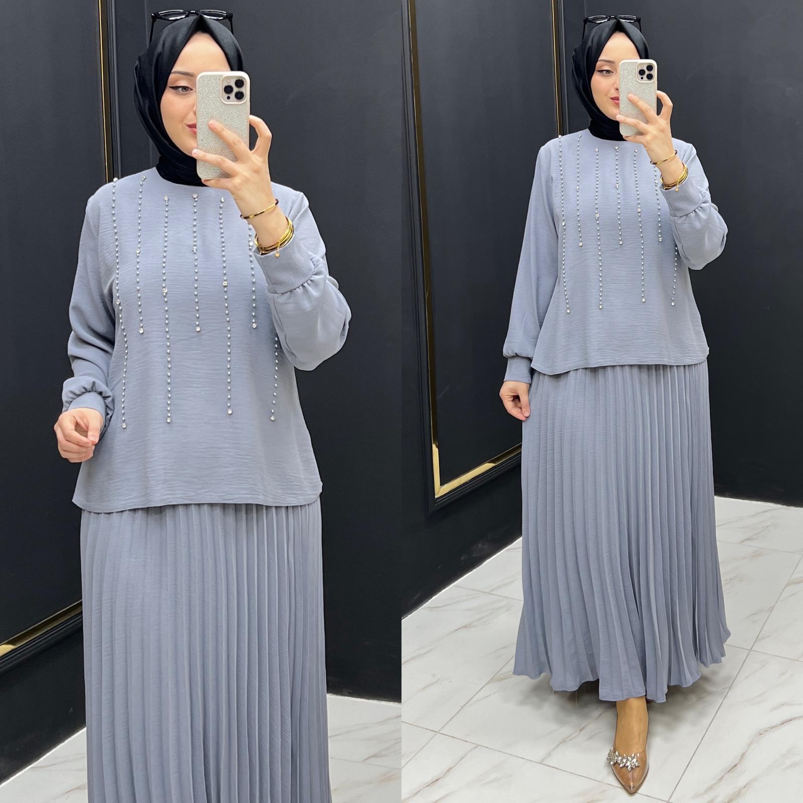 Yasemin etekli takım ayrobin kumaş - Görsel 9