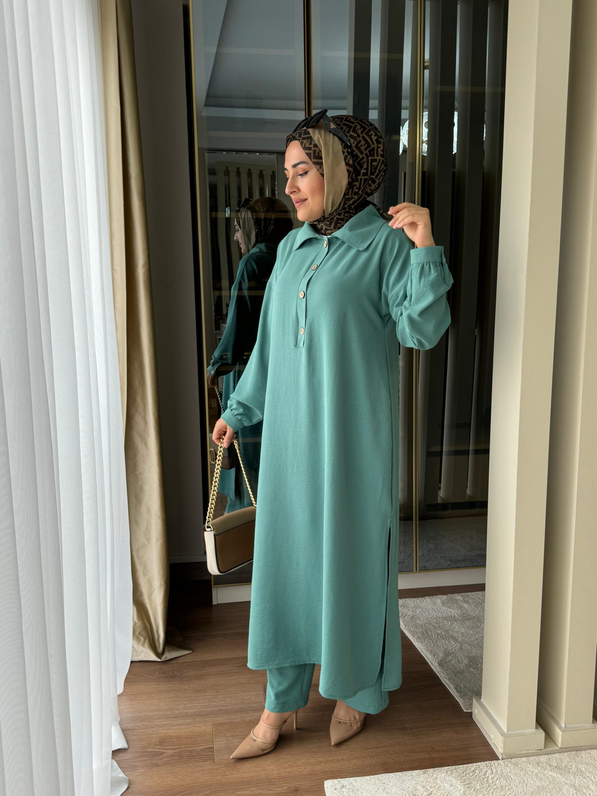 Ayrobin tunik pantolon takım - Görsel 12