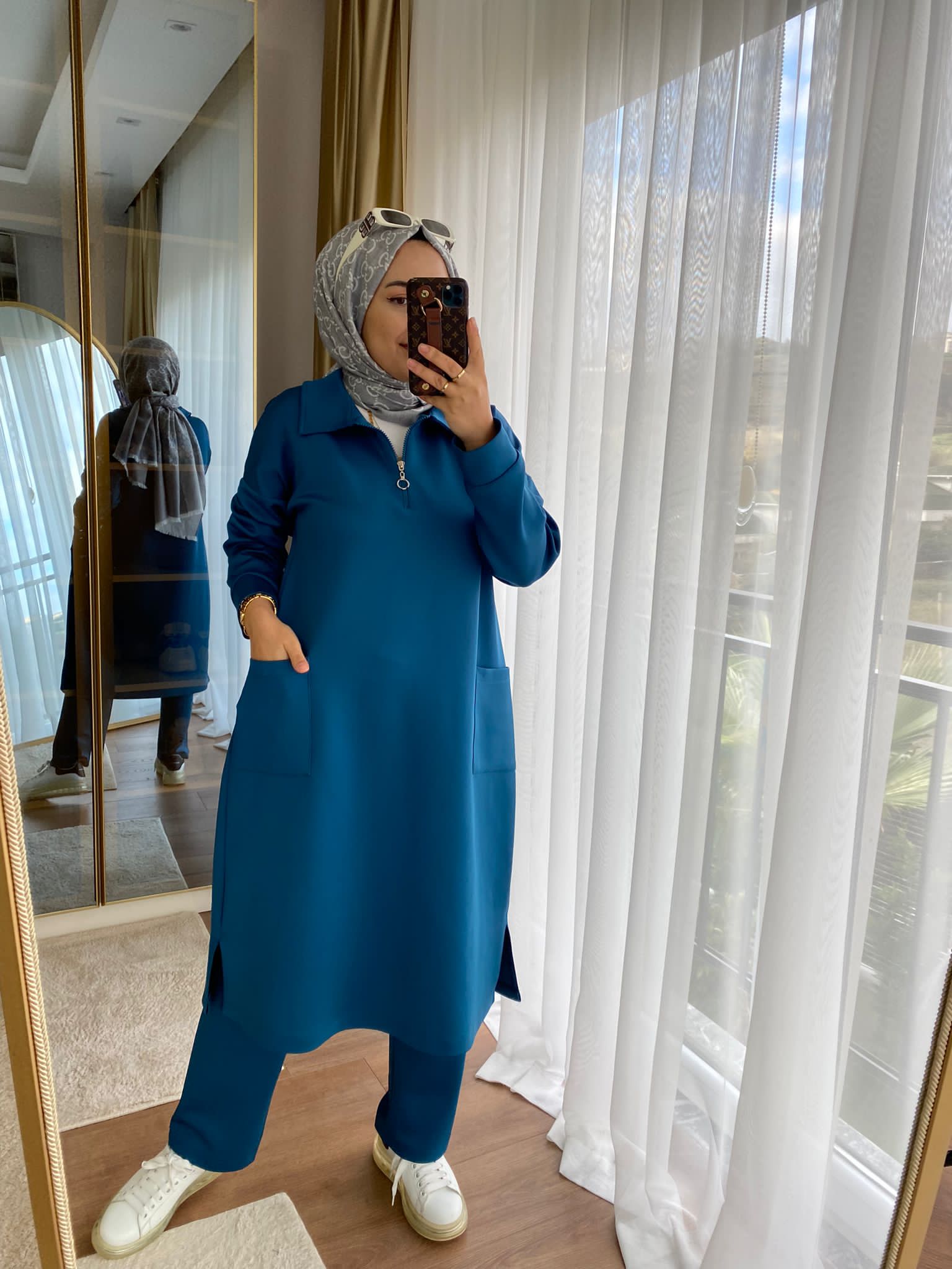 Bronz kumaş krep kumaş büyük beden - Görsel 9