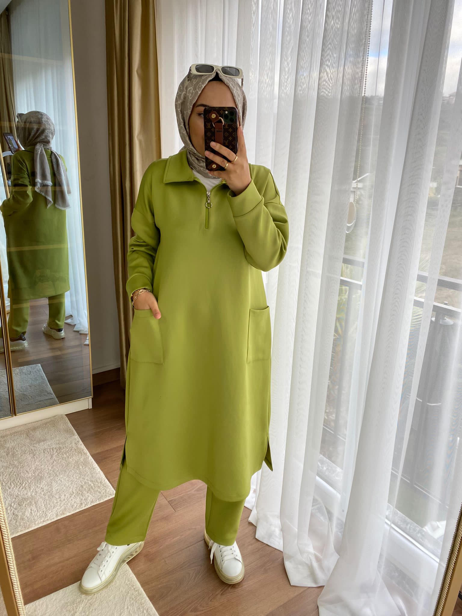 Bronz kumaş krep kumaş büyük beden - Görsel 8