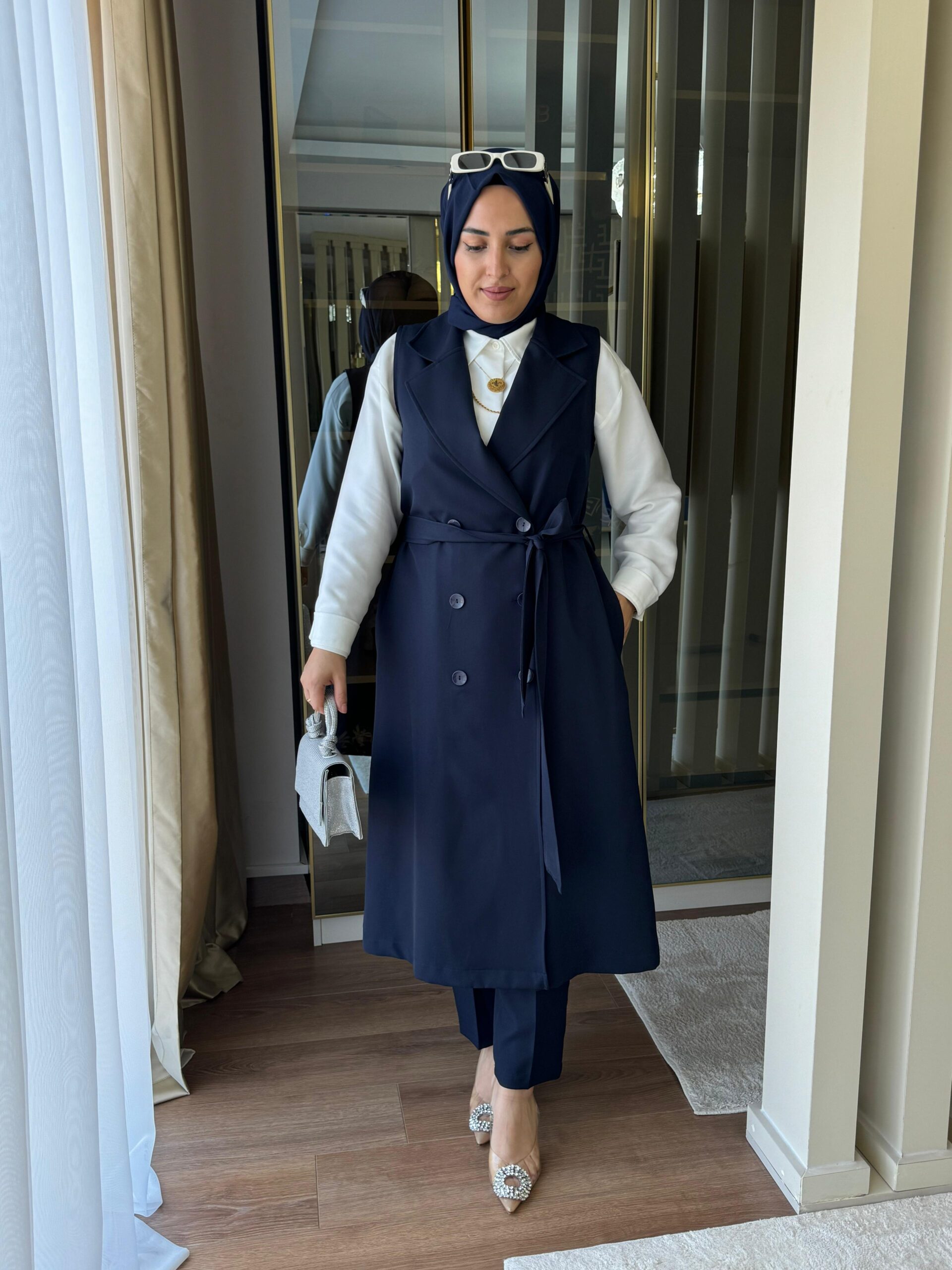 Yelek takım krep kumaş