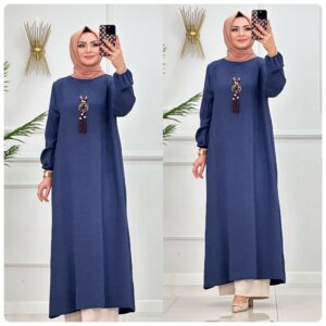 Gönül tunik elbise keten bürümcük kumaş