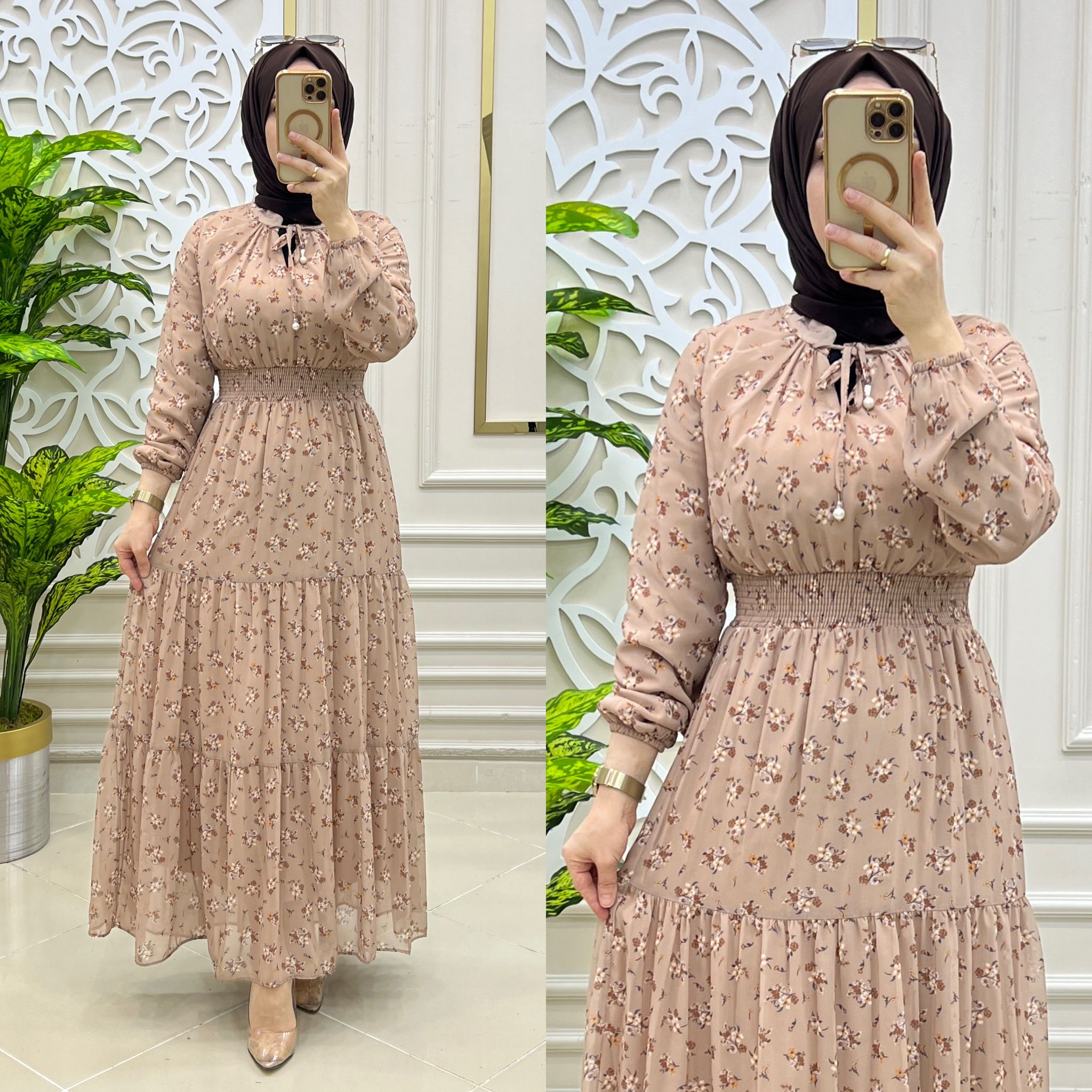 Kaşmir elbise şifon kumaş - Görsel 6