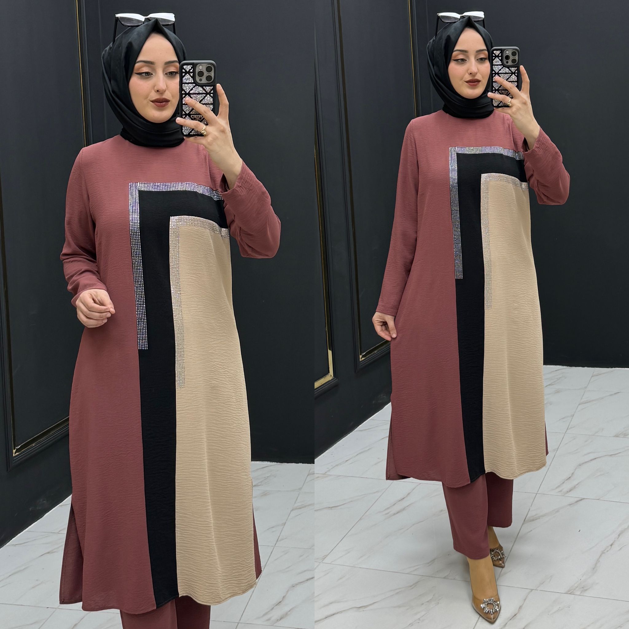 Serçin takım ayrobin krep kumaş - Görsel 8