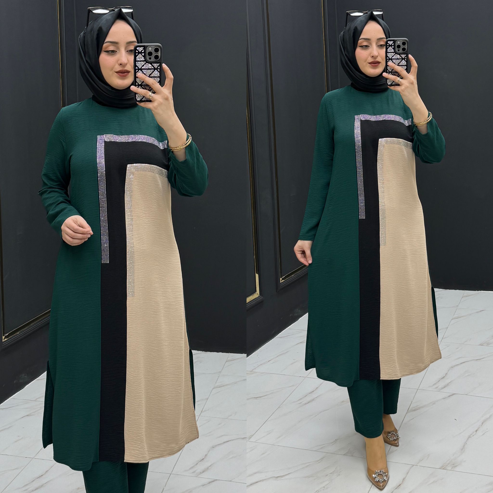 Serçin takım ayrobin krep kumaş - Görsel 7
