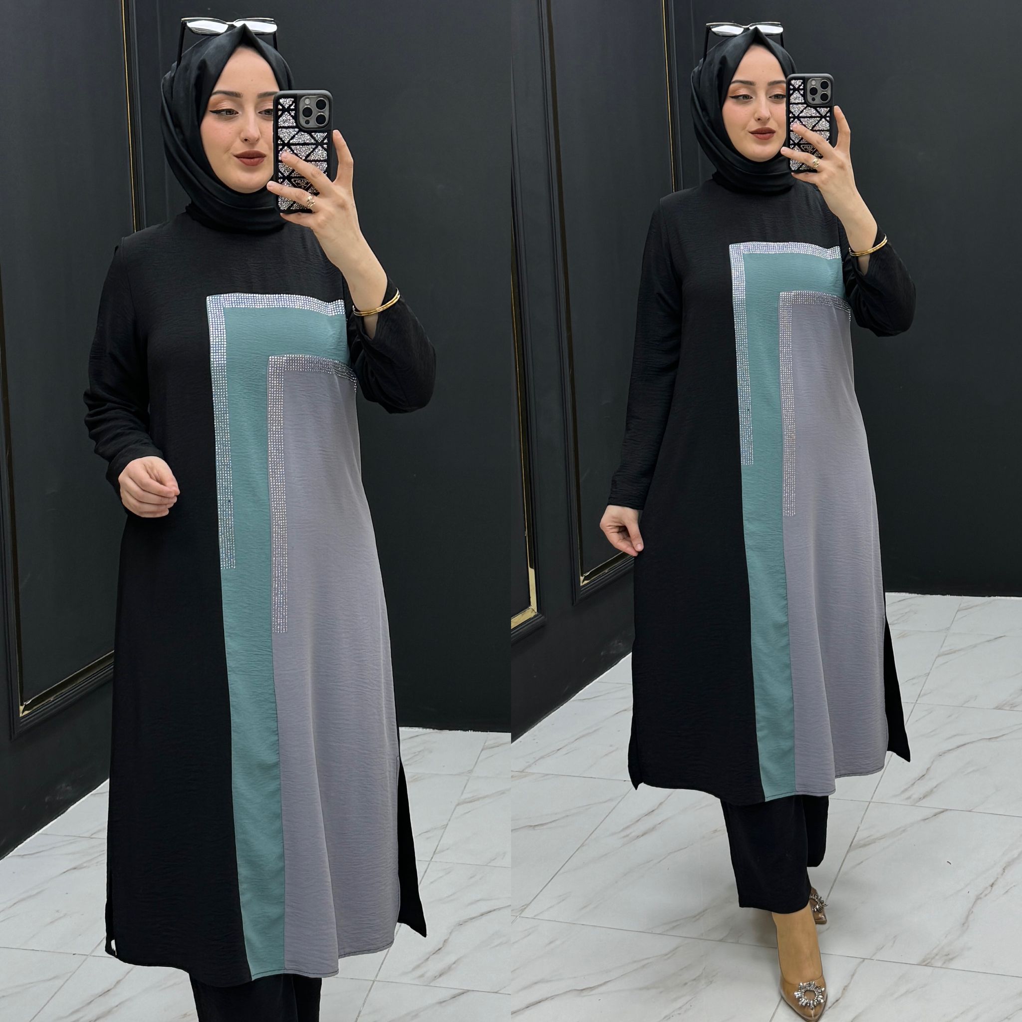 Serçin takım ayrobin krep kumaş - Görsel 6