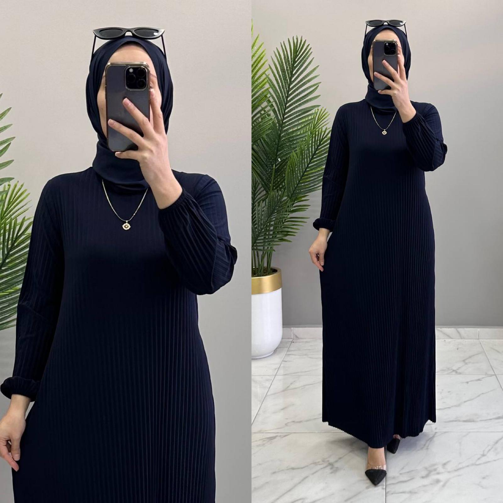 Asude elbise piliseli sandy kumaş - Görsel 6