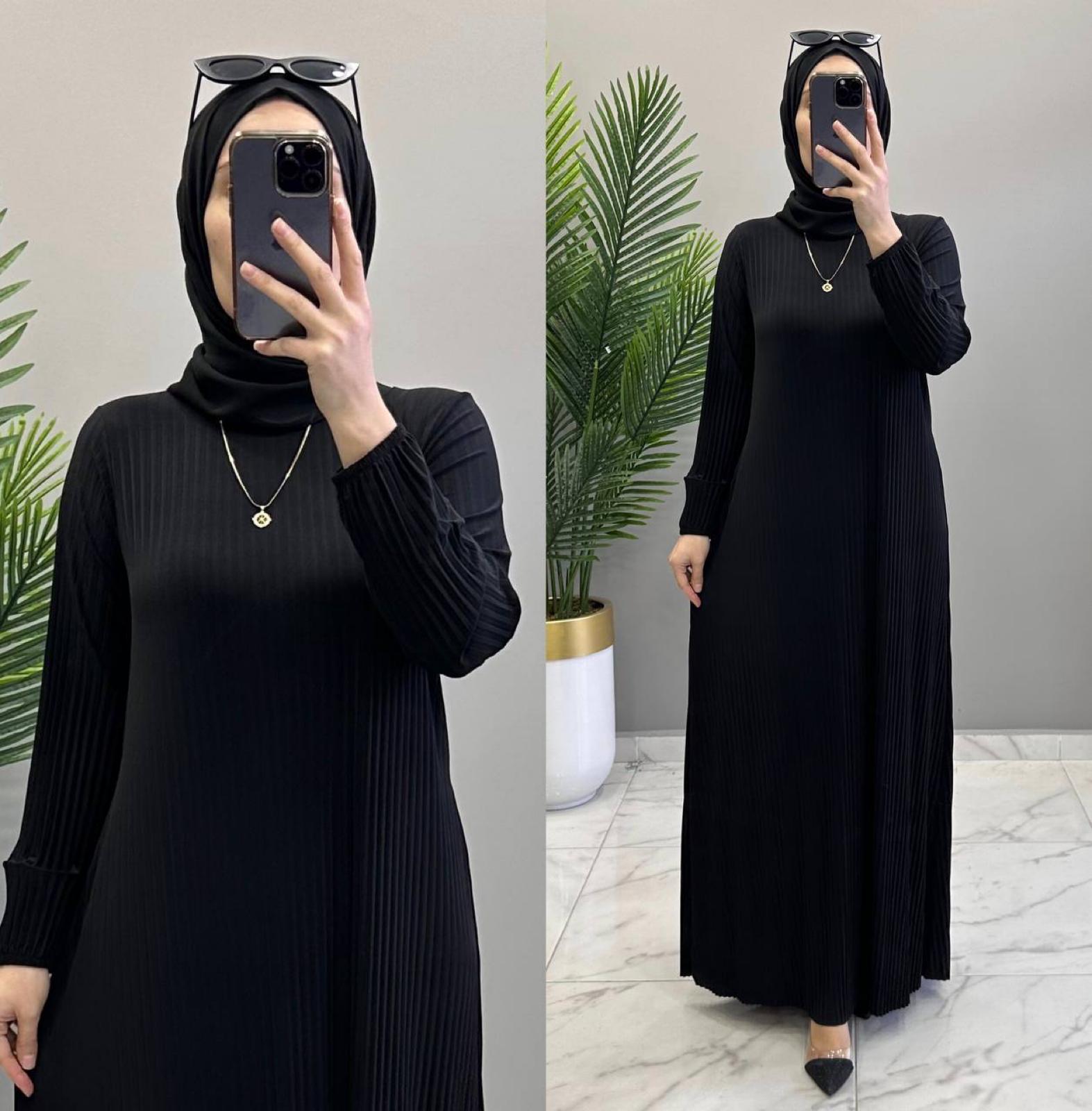 Asude elbise piliseli sandy kumaş - Görsel 4
