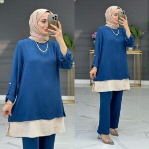 Venhar tunık takım ayrobin kumaş