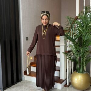 Etekli tunik takım ayrobin kumaş 060