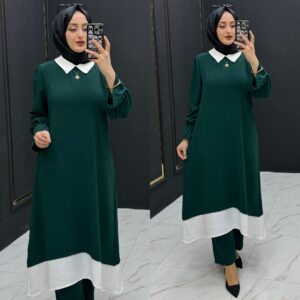 Karsu tunık takım ayrobin krep kumaş