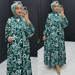 Sibel elbise pamuklu viskon kumaş