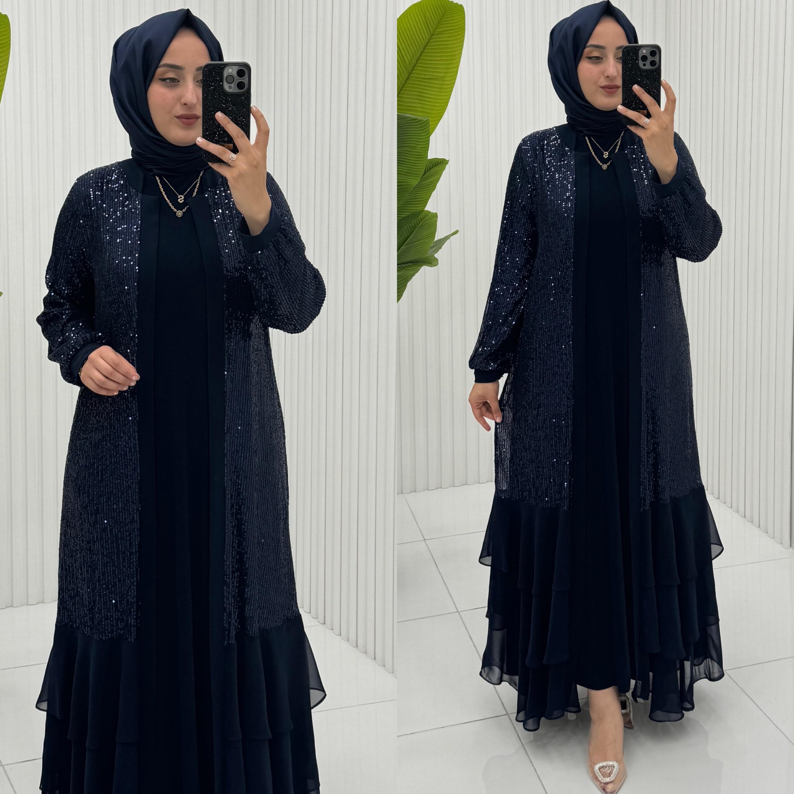 Parla abiye pul payet kumaş - Görsel 5