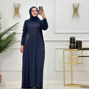 Leyla elbise çelik kumaş